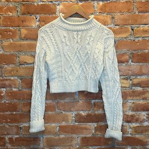 Wilfred Free + Cropped Sweater + Cream + X-Small